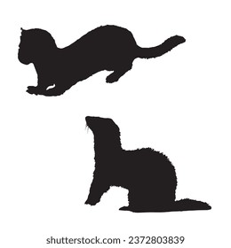 Illustration of Ferret Vector Art Silhouette