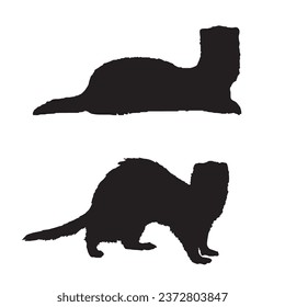 Illustration of Ferret Vector Art Silhouette