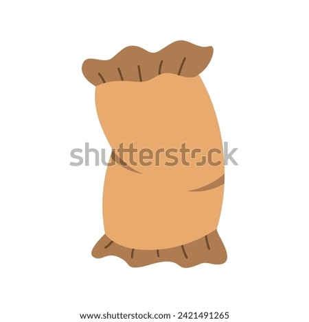 illustration of fertilizer in a sack. spring theme. flat design theme