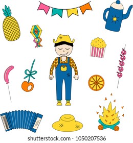 Illustration of Festa Junina objects