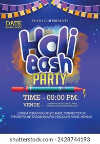 illustration of Festival of Colours,Holi celebration greeting  flyer design with abstract design