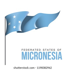 illustration festive banner with flag of The Federated states of Micronesia. Card with flag and coat of arms Happy Federated states of Micronesia Day 2018. picture banner november 3 of foundation day