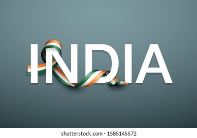 Illustration Festive Banner Flag India Isolated Stock Vector (Royalty ...