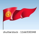 illustration festive banner with state flag of The Republic of Kyrgyzstan. Card with flag and coat of arms Happy The Kyrgyz Republic Day 2018. picture banner august 31 of foundation day