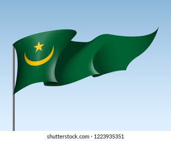 illustration festive banner with state flag of The Republic of Kazakhstan. Card with flag and coat of arms Happy Republic of Kazakhstan Day 2018. picture banner december 16 of foundation day
