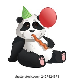 Illustration of a festive panda