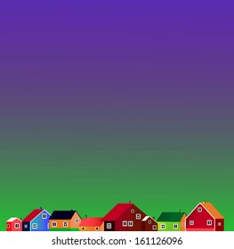 Illustration of few little colored houses