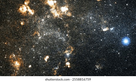 Illustration of a field of stars concentrated on a small area of the starry sky