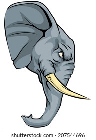 An illustration of a fierce elephant animal character or sports mascot