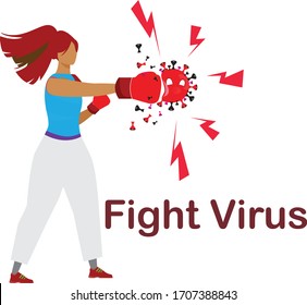 illustration fight covid-19 corona virus. cure corona virus. people fight virus concept. corona viruses vaccine concept. end of 2019-ncov. don't be afraid of the corona virus concept.