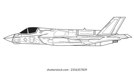 Illustration of fighter jet vector