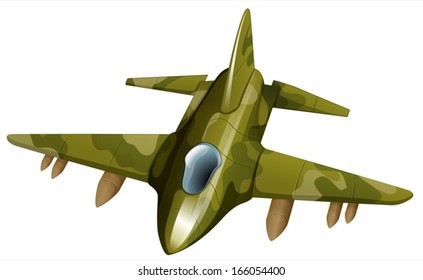 Illustration of a fighter jetplane on a white background