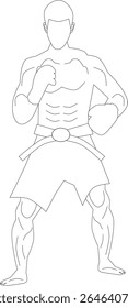 Illustration of a fighter training
