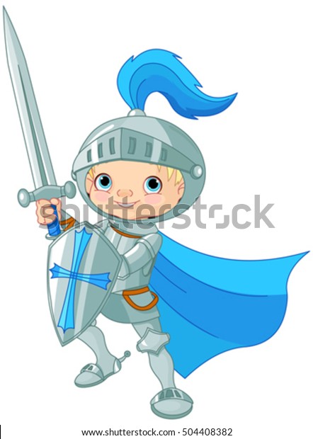 Illustration Fighting Brave Knight Stock Vector (Royalty Free) 504408382