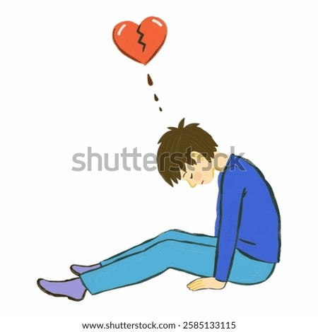 Similar – Image, Stock Photo Heart above head Emotions