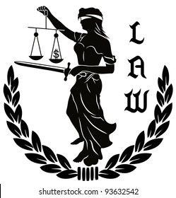 Illustration of a figure law and justice