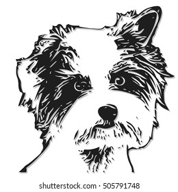 Illustration Figure Little Dog on a White Background