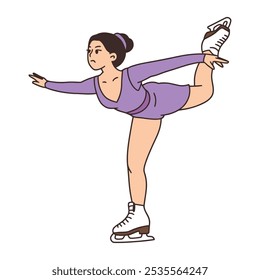 Illustration of Figure Skater in Action