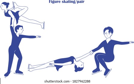 Illustration of figure skating and pair competition