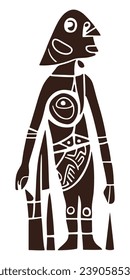 Ilustración de la figura en el estilo del arte primitivo e indígena
