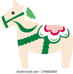 Illustration of a figurine Dalarana Horse.