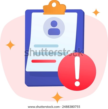 Illustration file is rejected, error, or corrupt. document or data error. folder cannot be accessed. an error occurred in the file. Clipboard with paper error in the file.