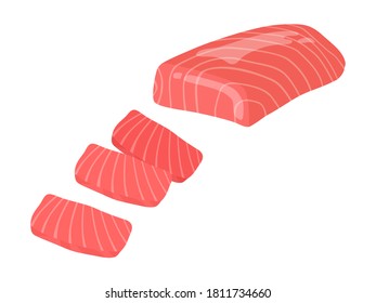 Illustration of fillet of tuna.