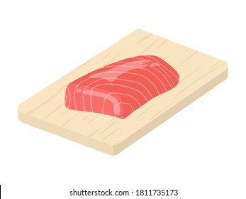 Illustration of fillet of tuna.