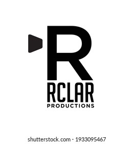 Illustration film camera with R sign logo design template