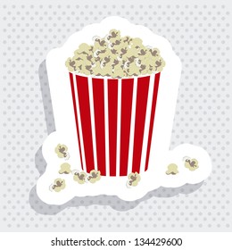 Illustration of film icon, movie popcorn, vector illustration