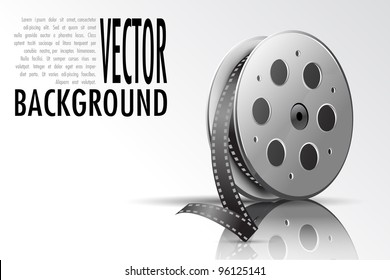 illustration of film reel on abstract background