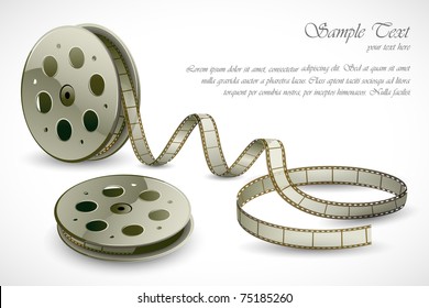 illustration of film reels on abstract background