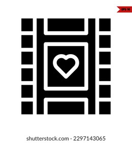 illustration of film roll glyph icon 
