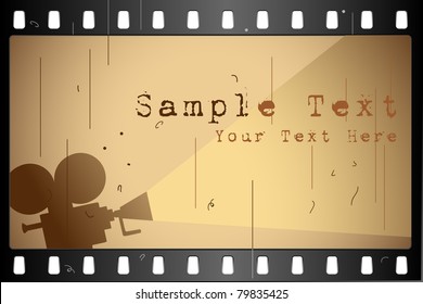 illustration of film strip frame on abstract background