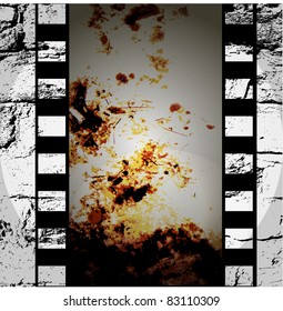 illustration of film strip frame on abstract background