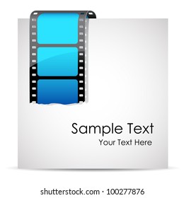 illustration of film stripe on blank paper