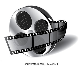 Illustration of filmstrip (icon of movie)