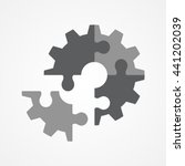 Illustration of the final piece of puzzle which forming a gear