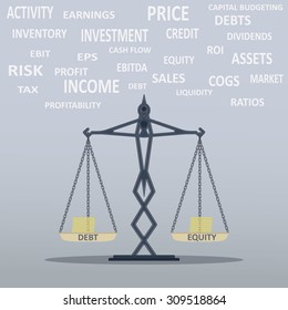 Illustration Of Financial Ratio With Balance Scale Picture