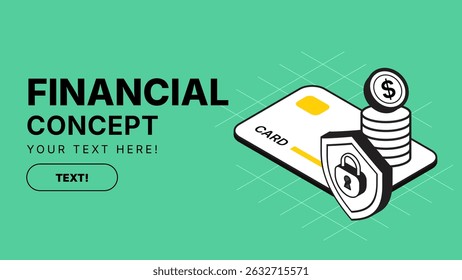 illustration of financial and safety concept, background and website template design,flat and isometric illustration, icon and symbol
