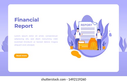 Illustration of financial statements for business landing pages