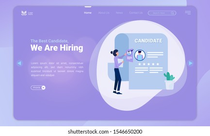 Illustration of finding the best candidates on the landing page, We are hiring illustration