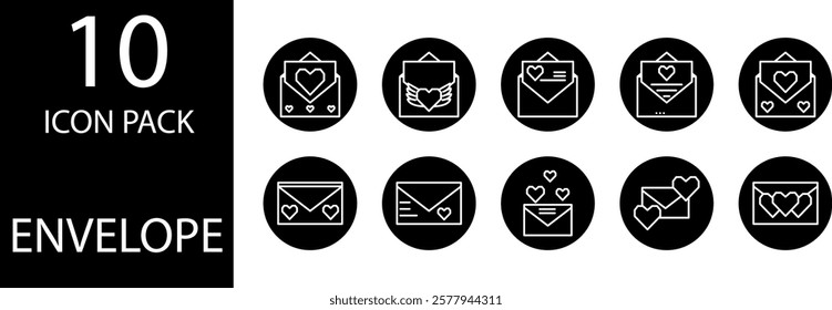 Illustration of a finely detailed envelope, symbolizing a message, letter or invitation.