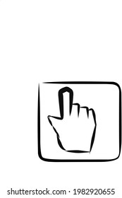 illustration of finger icon symbol on white background
