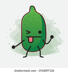 An illustration of Finger Lime Fruit Mascot Character