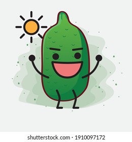 An illustration of Finger Lime Fruit Mascot Character