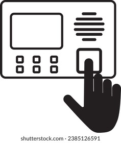 illustration of a finger machine icon going to work or coming home from work