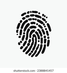 Illustration of a finger print vector icon isolated on a white backdrop

