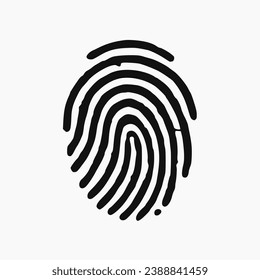 Ilustración de un icono de vector de impresión de dedos aislado en un fondo blanco

