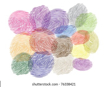 illustration of finger prints in various colors